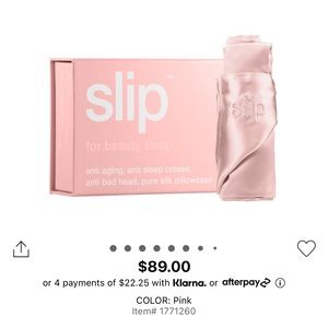 NIB Slip Pillowcase (pink) queen/standard